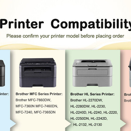 1-5 TN2250 Toner Cartridge for Brother MFC-7360N MFC-7362N MFC-7860DW Printer