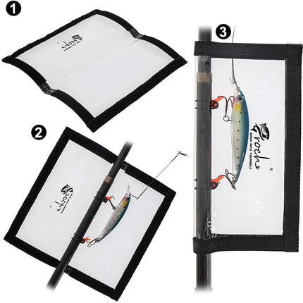4-Pack Clear PVC Lure Covers with Fishing Hook Keepers