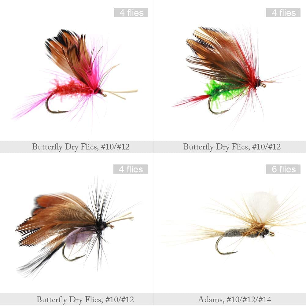 60 pcs Fly Fishing Flies Assortment Kit