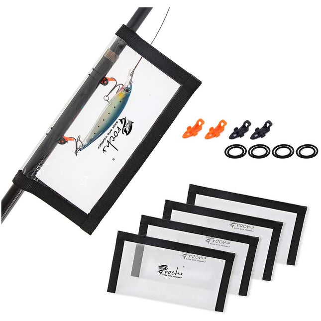 4-Pack Clear PVC Lure Covers with Fishing Hook Keepers