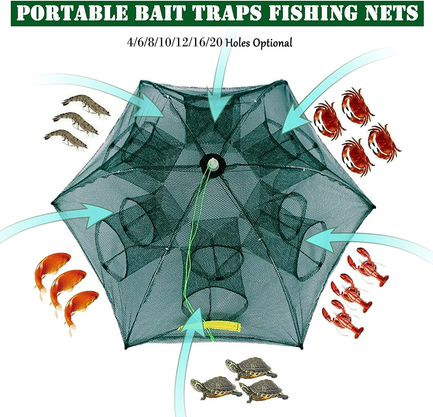 Folded Crab Trap Crab Baits Cast