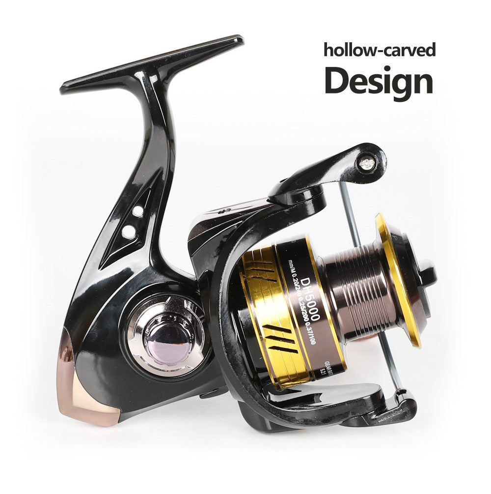 Metal Spinning Fishing Reel With Hollow Carved Design For