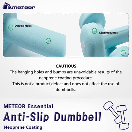 Meteor Essential Anti-Slip Vinyl Dumbbell Pair