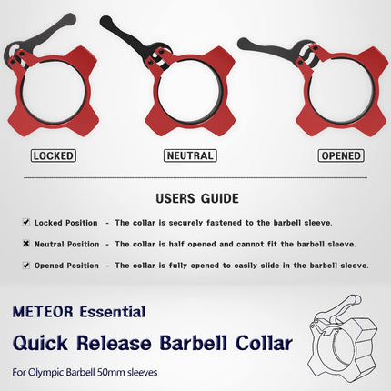Meteor Essential Olympic Schnellverschluss-Hantelhalsbänder
