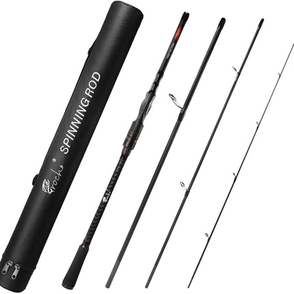 4 Piece Travel Fishing Rods Casting/Spinning Rod with Case