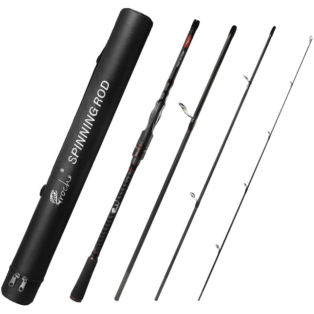 4 Piece Travel Fishing Rods Casting/Spinning Rod with Case