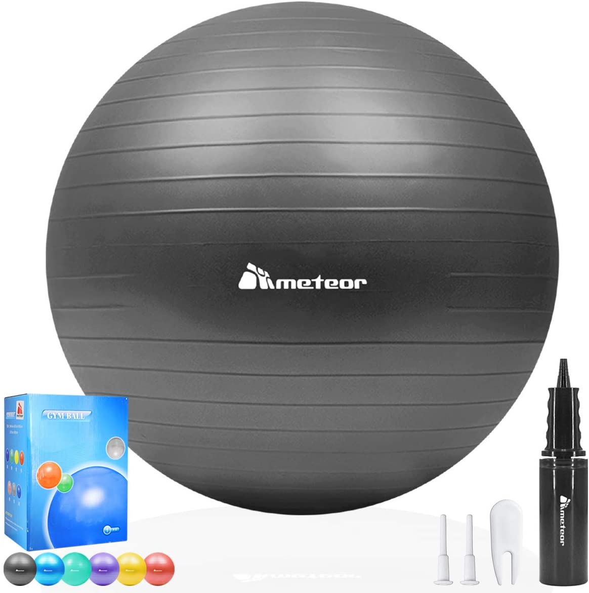 Meteor Anti-Burst Yoga Ball, Swiss Ball with Air Pump – CROCH