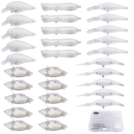 30 pcs Blank Fishing Lure with Tackle Box