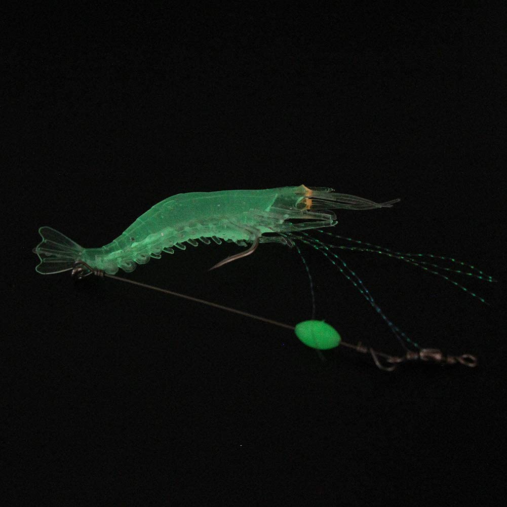 115PCS Fishing Grubs Paddle Tail Swimbaits Luminous Shrimp Soft Lures Kit