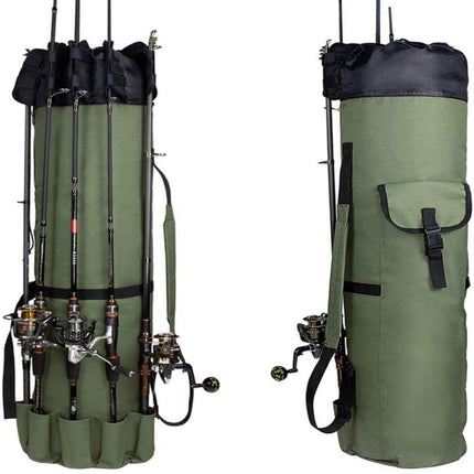 Durable Canvas Fishing Rod & Reel Organizer Bag